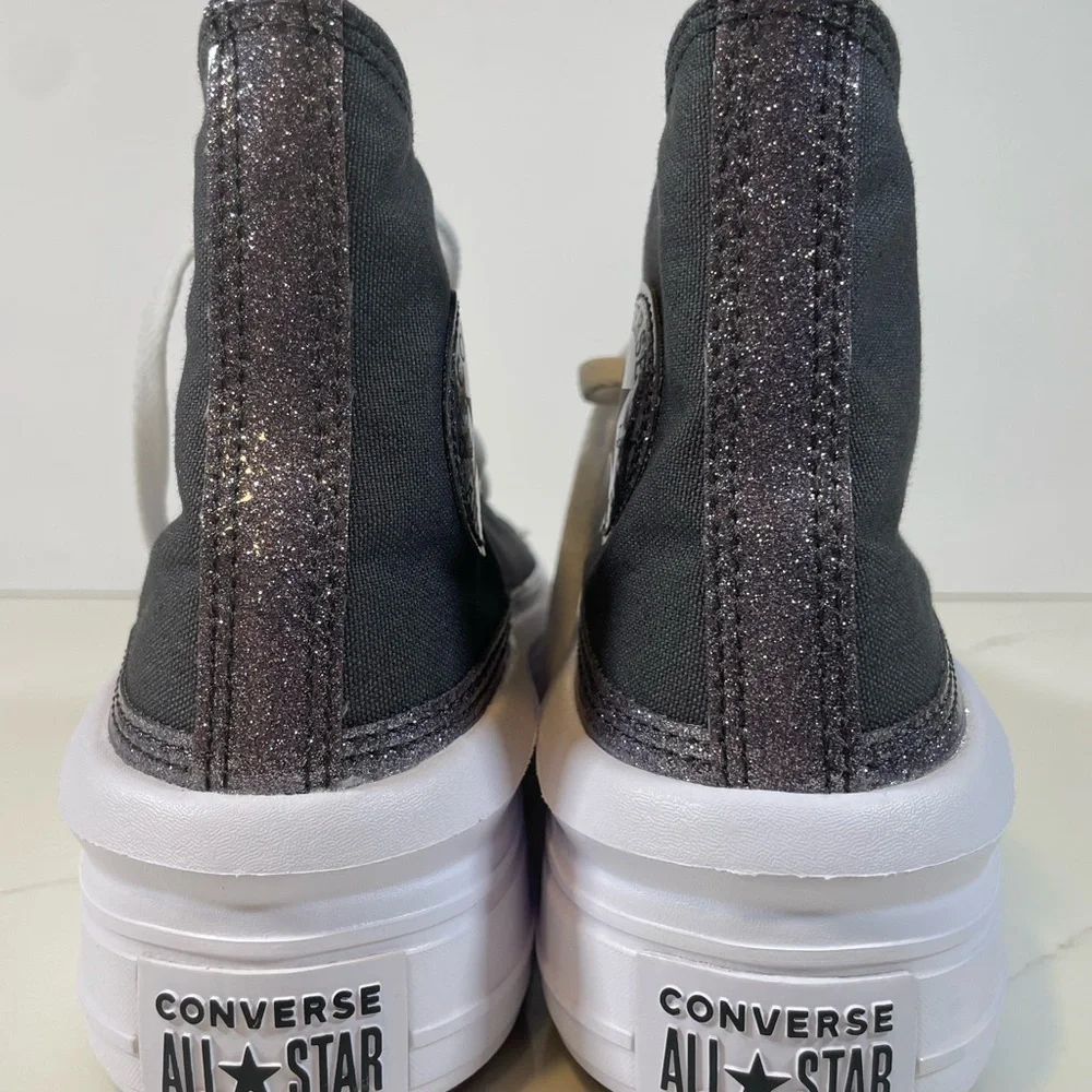 Converse Glitter Patch High-Tops Gray/White Kids Size 6 – Brand‎ New with Box